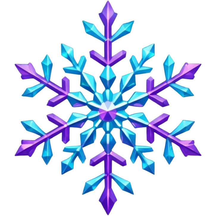 cyan and purple snowflake glitter emoji