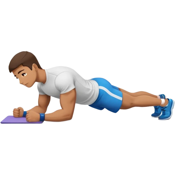 guy workout abs shirt on and plank emoji