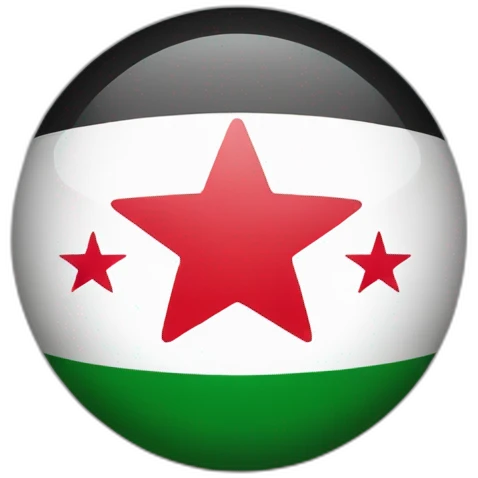 syria flag with 3 red star emoji
