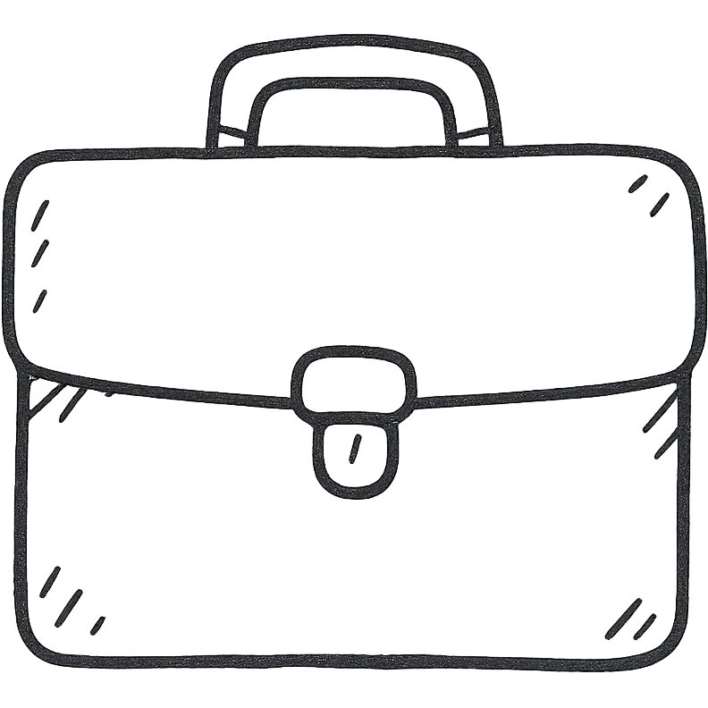 hand drawn outlined briefcase icon emoji