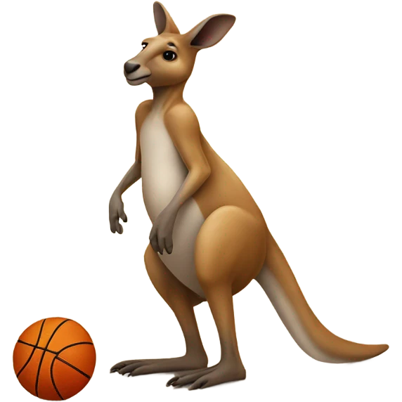 Kangaroo with a basketball emoji