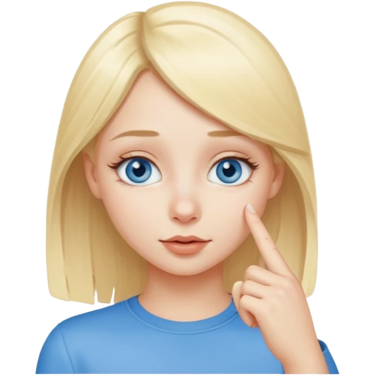 put a finger on the tip of the nose!! but In a cute way, bye a blond girl with blue yes  emoji