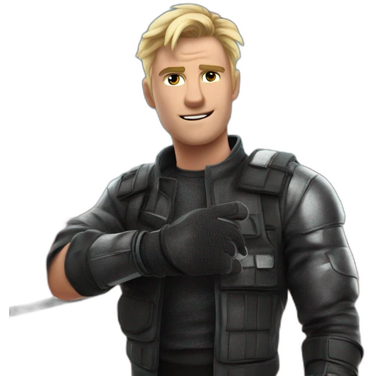 blonde boy with fingerless gloves emoji