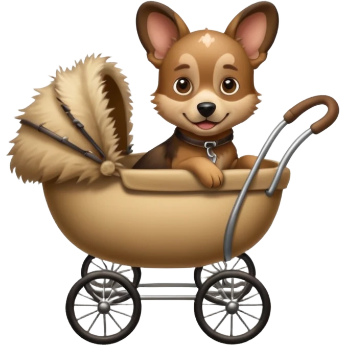 wild dog in a pram emoji