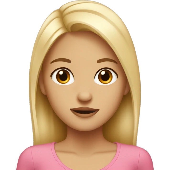 the girl with the blonde bark and brown eyes emoji