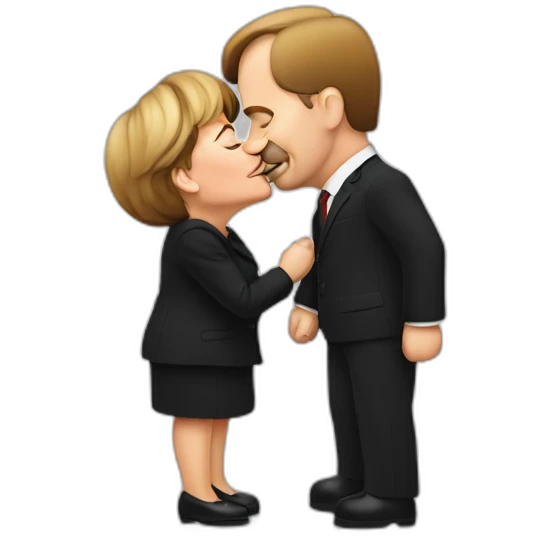 thatcher kissing merkel emoji