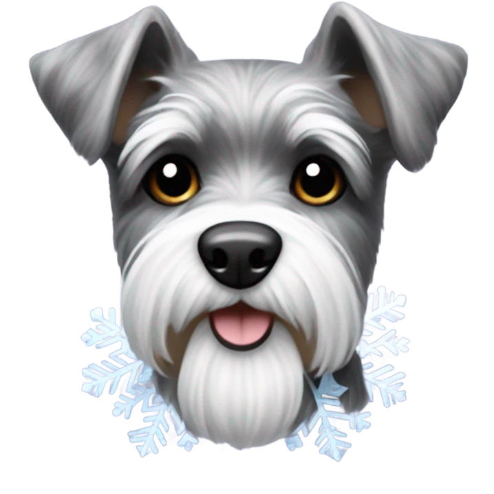 Schnauzer with snowflake  emoji