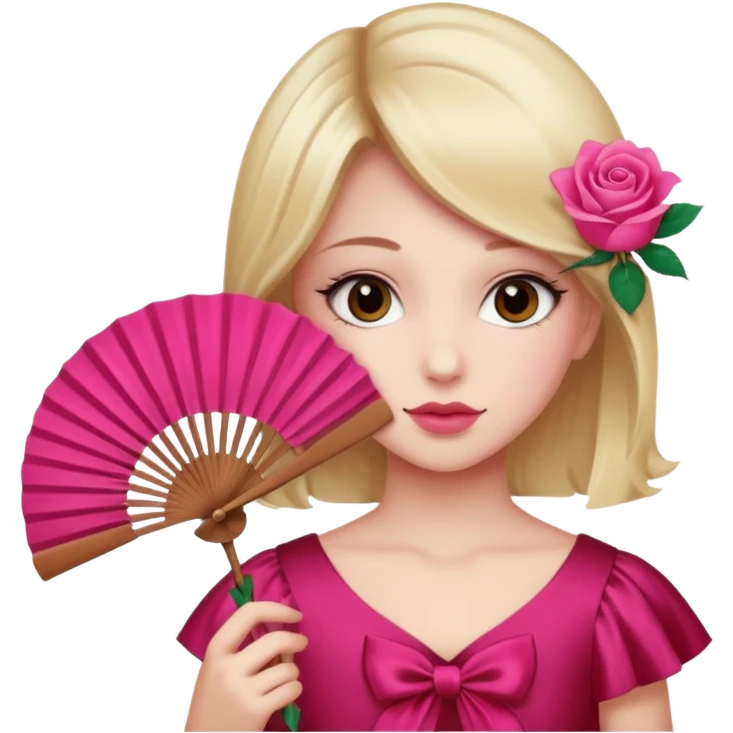 Clean girl pink fan and I love rose emoji