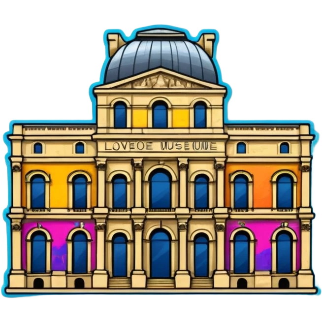 I want a graffiti style Louvre museum sticker. emoji