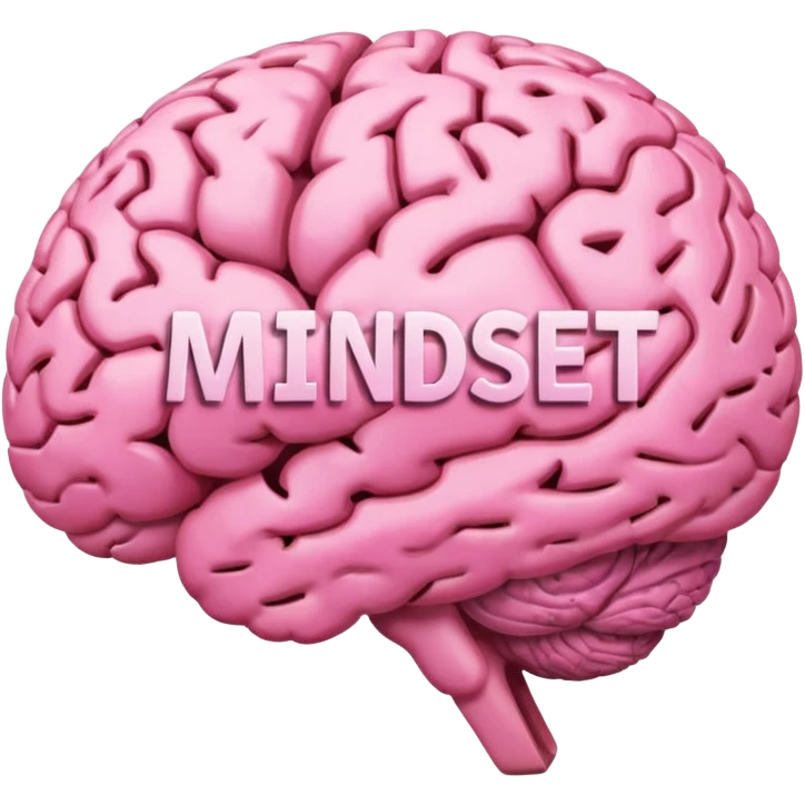 pink brain with' mindset' emoji
