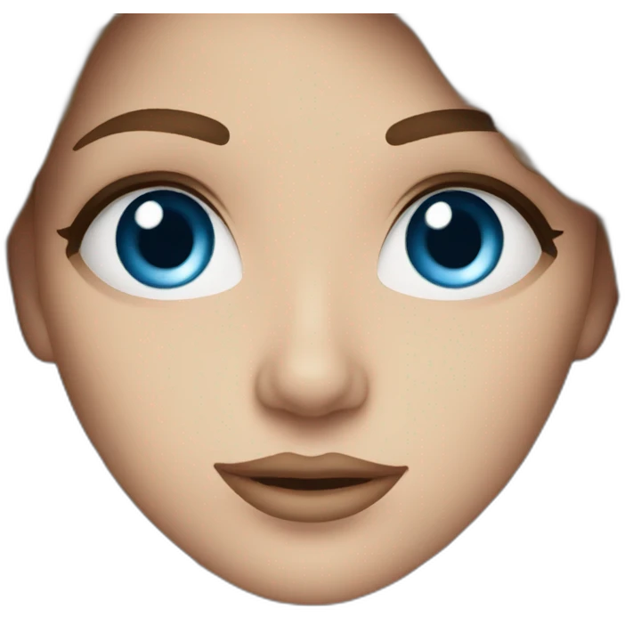 A beautiful white woman with blue eyes and long brown wavy hair emoji