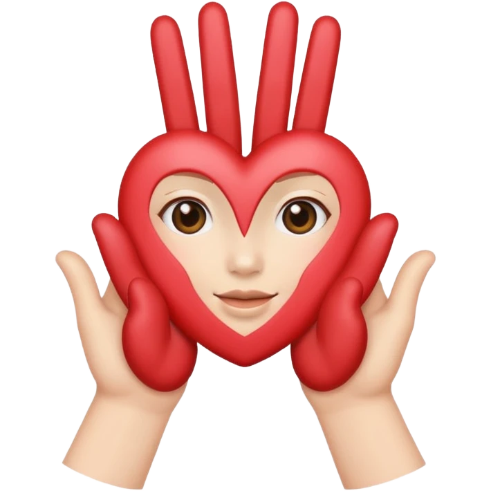 heart with K-pop hand sign emoji