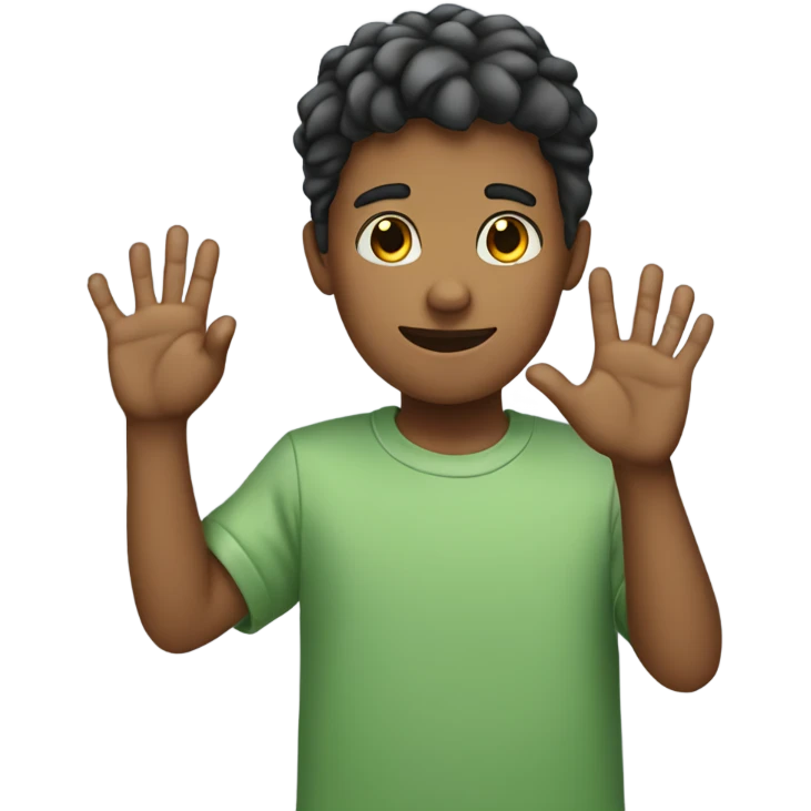 boy holding up 5 fingers on one hand emoji