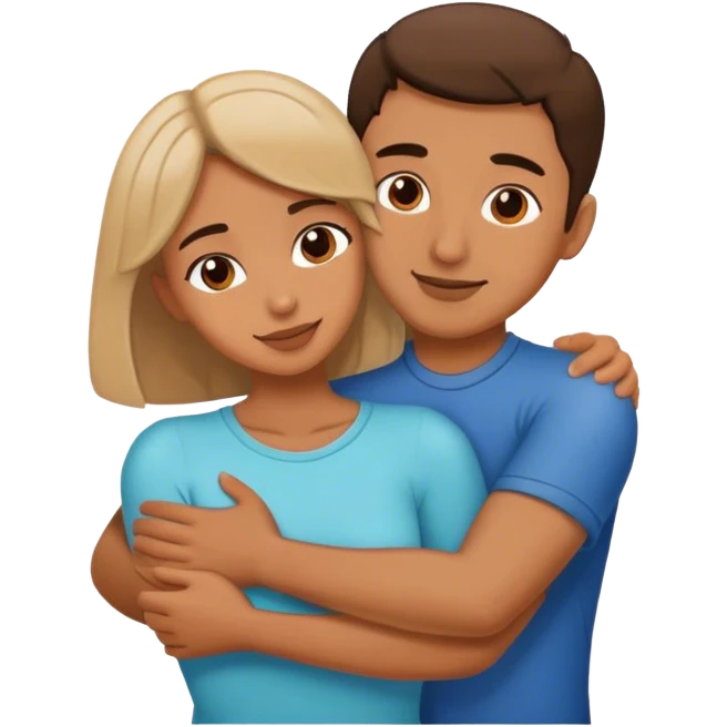man and women hugging emoji