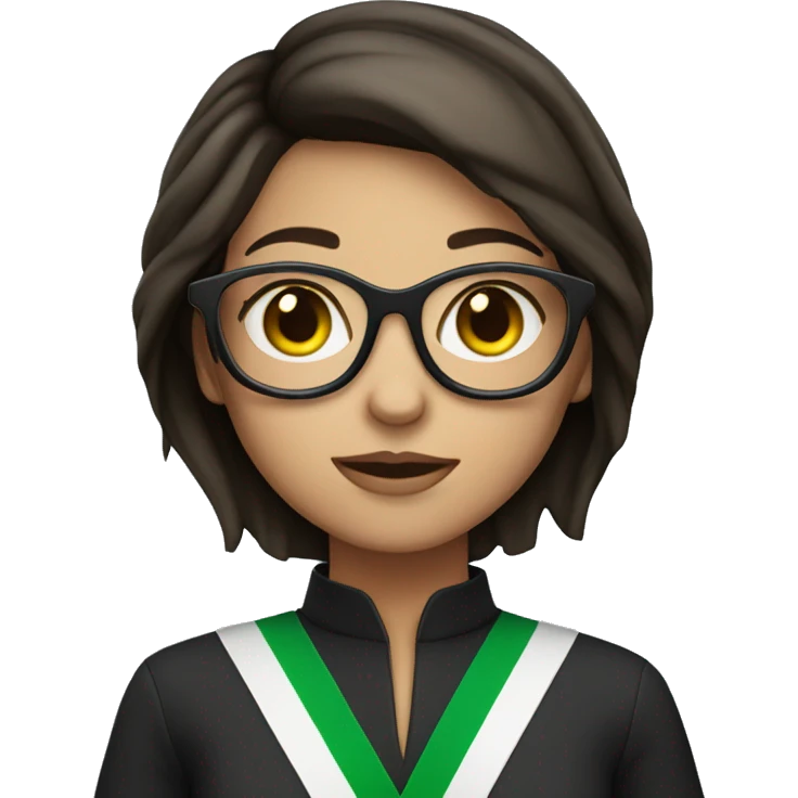 Brunette girl with glasses and short hair holding Israeli flag  emoji