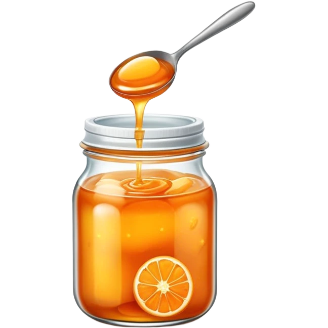 orange marmalade being spooned from jar emoji
