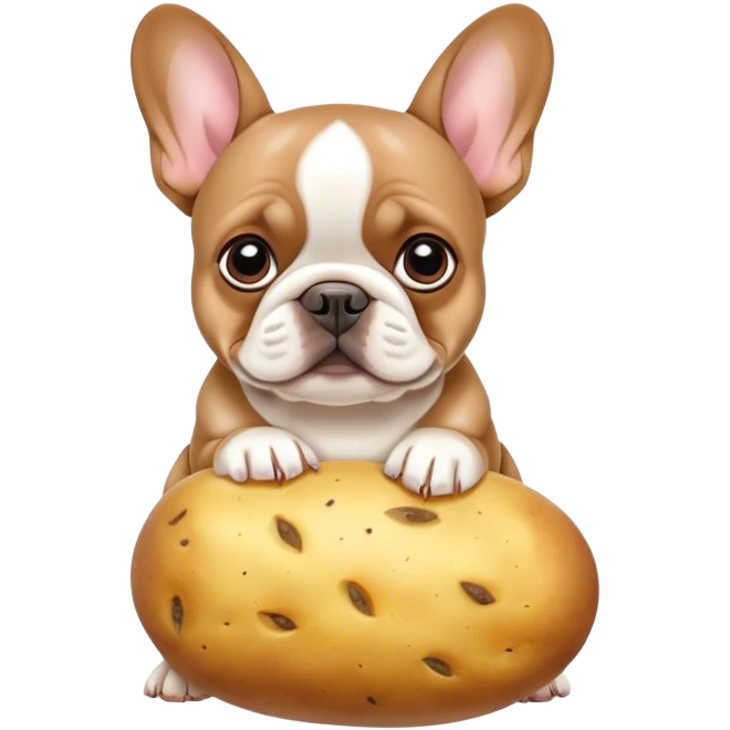 Fawn colored French bulldog as a potato emoji