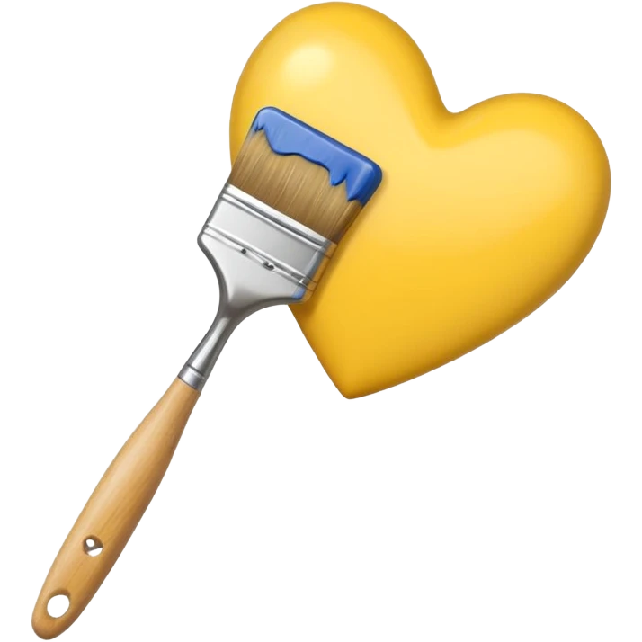yellow heart with a paintbrush emoji
