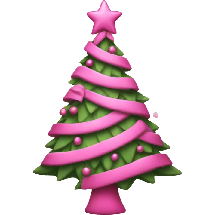Pink Christmas tree emoji