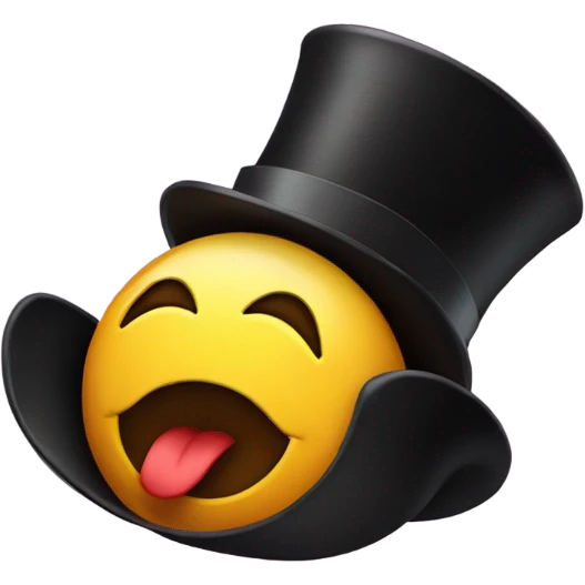 Smiley with top hat emoji