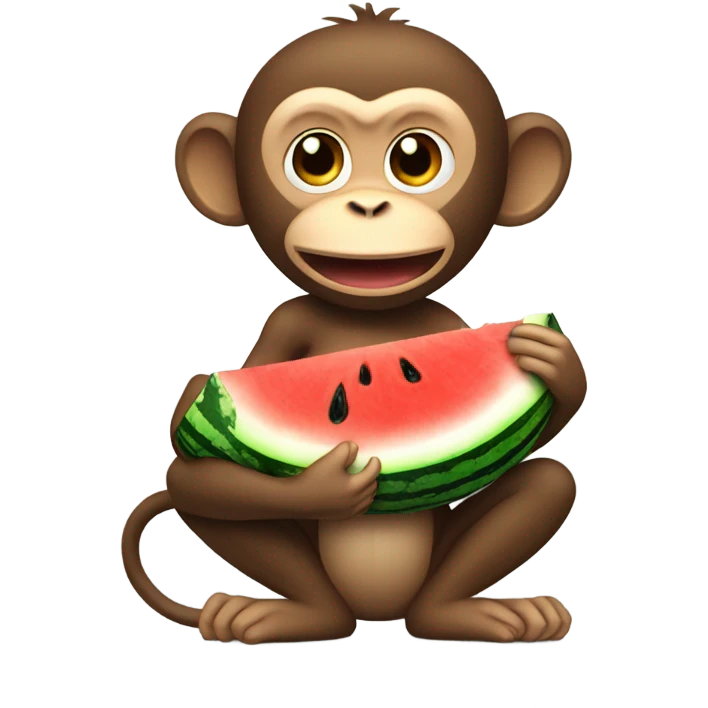 Monkey eat watermelon  emoji