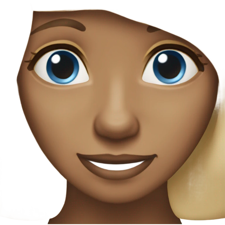 62 year Old blue eyed blonde lady with long straight hair with dark brown Cockapoo puppy dog emoji