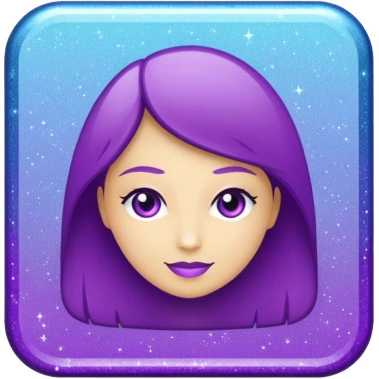 Glitter Purple and Cian spreadsheet emoji