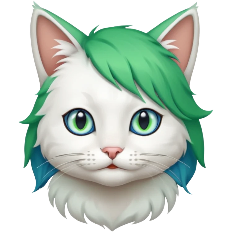 A cat with green hair emoji