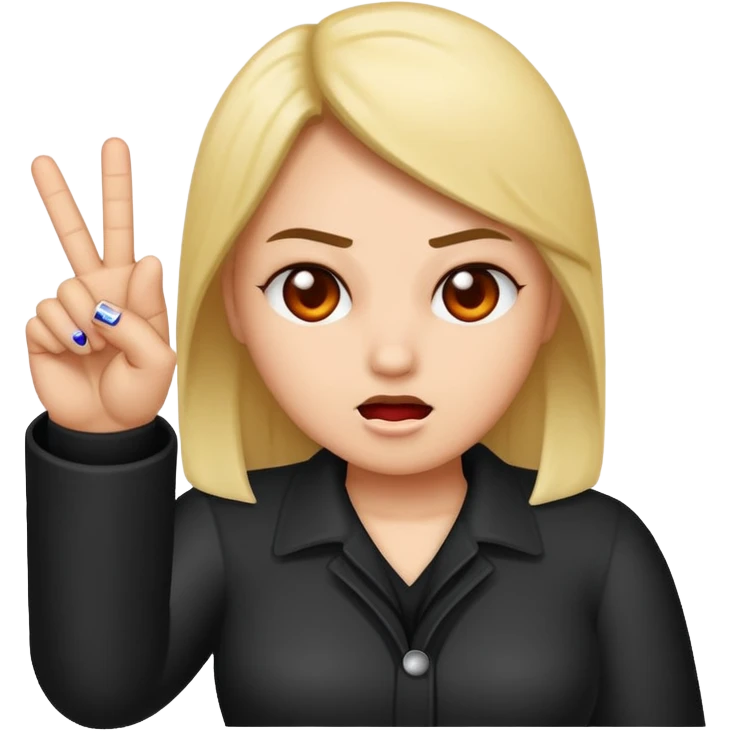 A baddie showing middle finger  emoji
