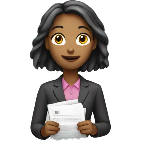 women with documents emoji