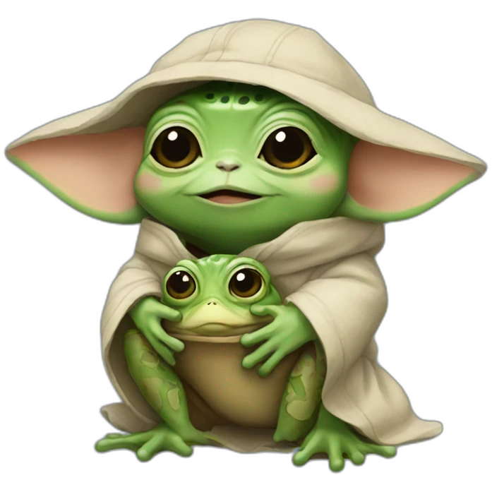 Babyyoda and frog emoji