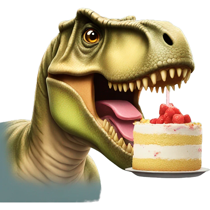 t rex eating cake emoji