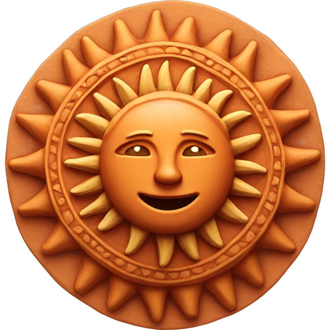 Terracotta sun emoji