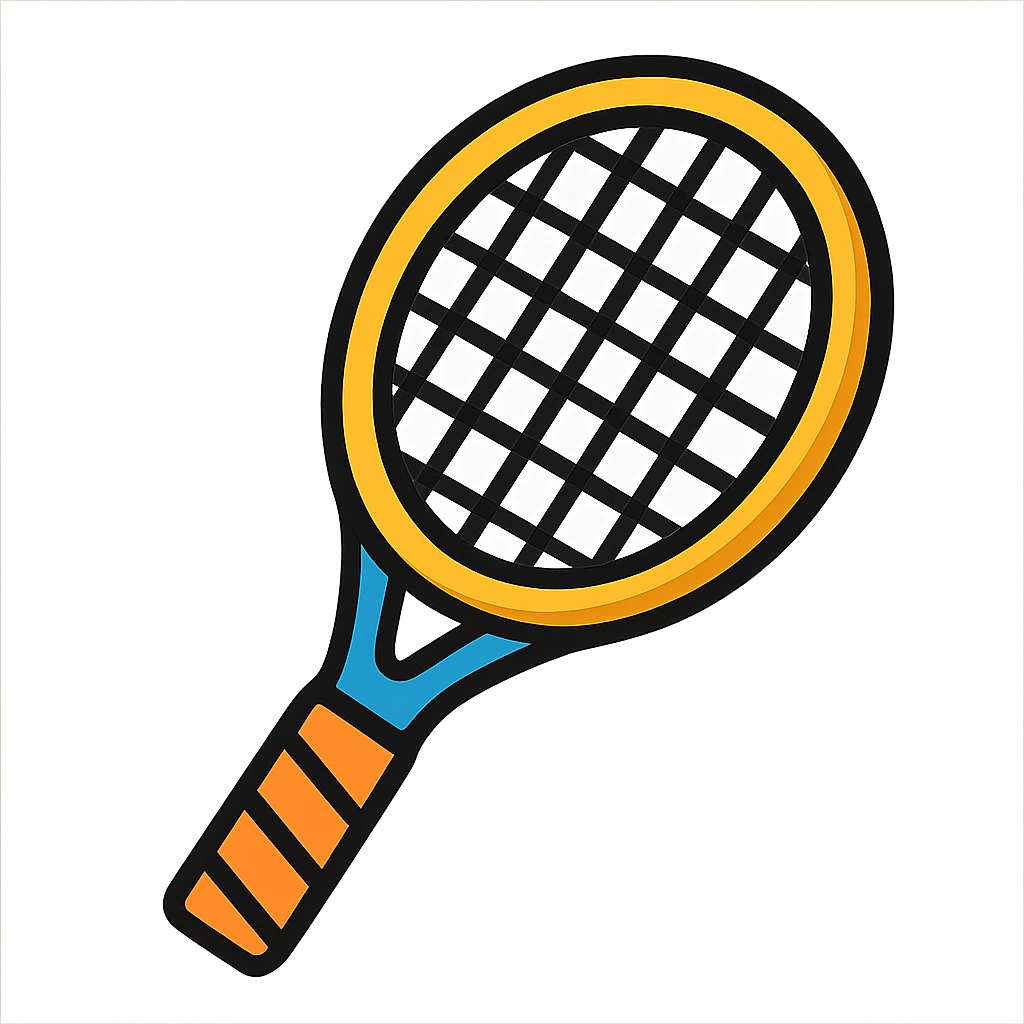 tennis racket vibrant cartoon emoji