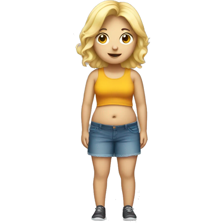 blond girl with big belly emoji