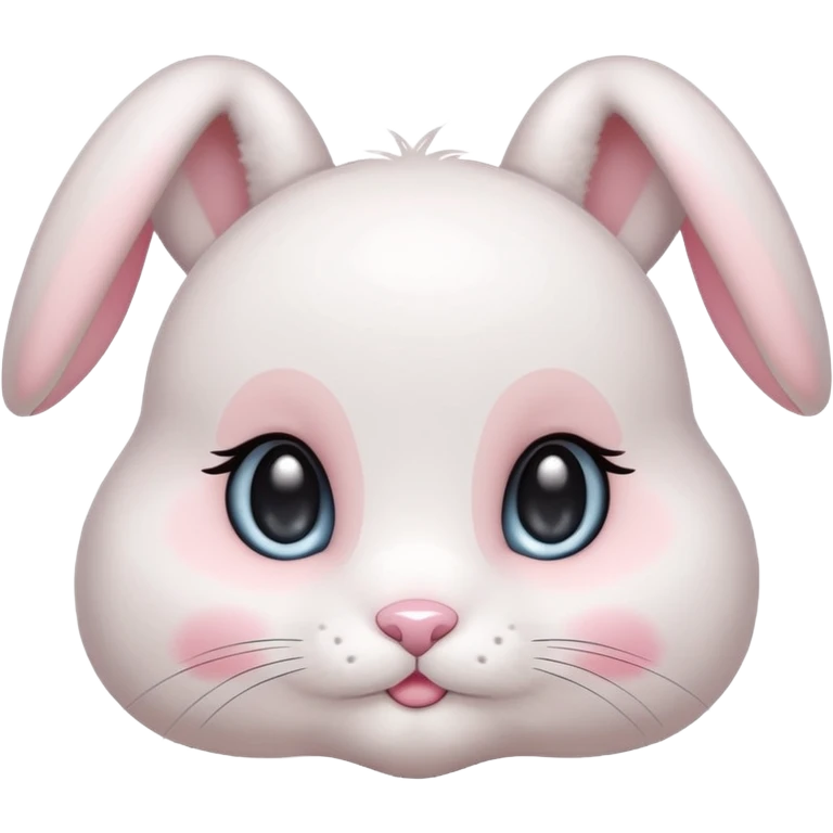 lovely innocent bunny emoji with sparkling eyes and soft blush, cute and pure emoji