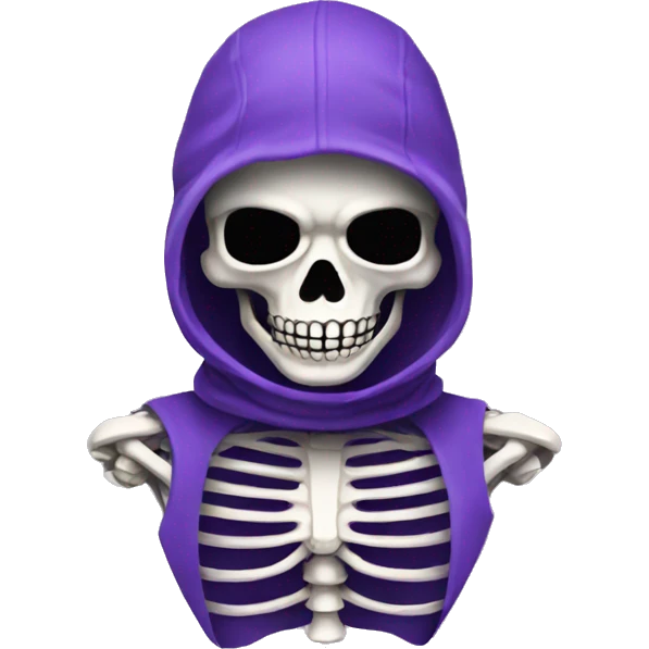 puple skeleton with balaclava emoji