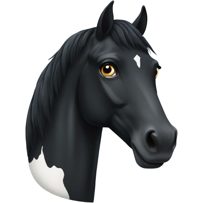 Black horse with white spot on forehead emoji