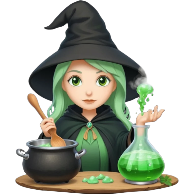 green witch cooking potion emoji