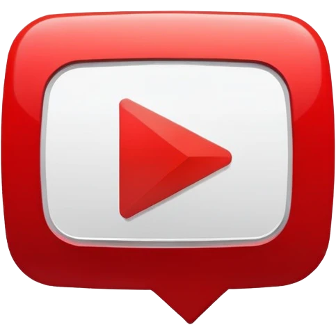 YouTube logo with red play button emoji