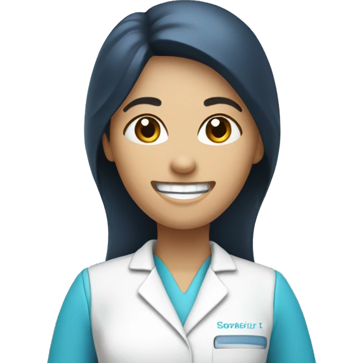 a dental hygienist in blue emoji