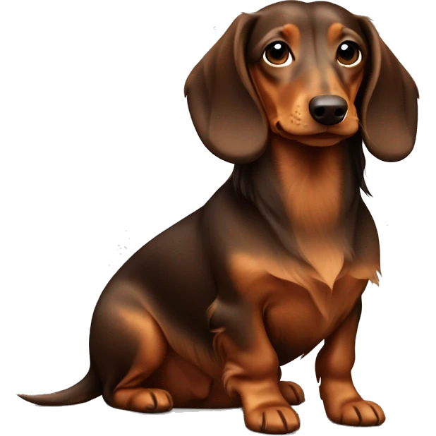 Long hair brown dachund emoji