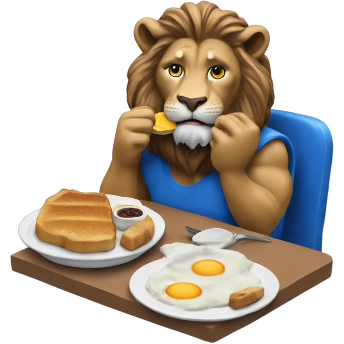 Detroit Lion eating breakfast emoji