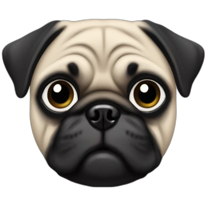 pug wearing a black t-shirt emoji