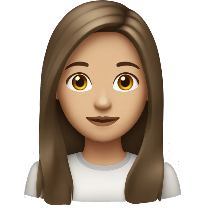 Brunette girl with light Brown medium long hair emoji