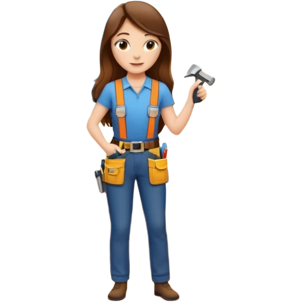 beautiful girl with long brown hair constructing new lounge room area with flat screen tv and couch emoji