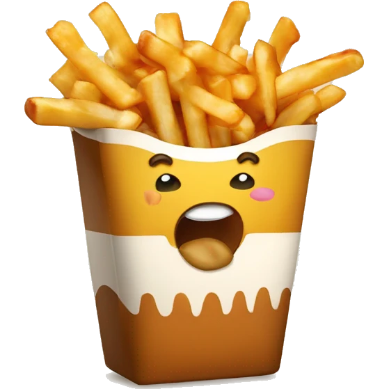 Poutine qui mange une poutine emoji