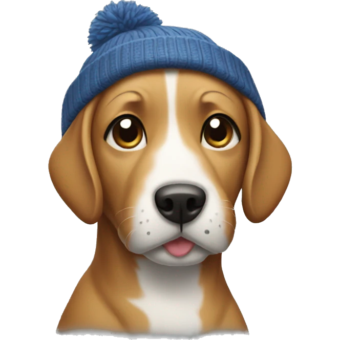 Dog wearing a beanie emoji