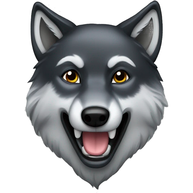 Dark grey/black wolf emoji