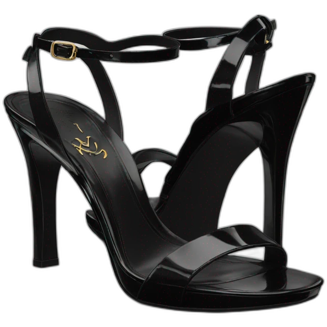 YSL TRIBUTE heels SANDAL black PATENT LEATHER emoji